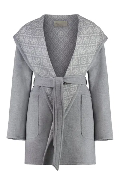 TORY BURCH HOODED WOOL COAT