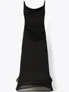 Tory Burch Hoop-detailing Midi Dress In Black