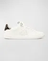 Tory Burch Double T Howell Leather Sneakers In Titanium White  Creta
