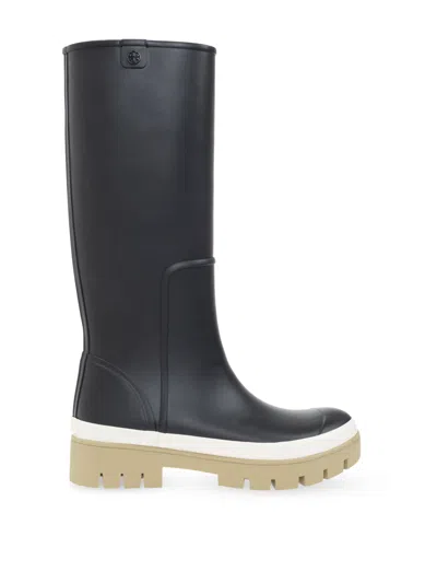 Tory Burch Woman Knee Boots Black Size 11 Rubber