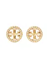 Tory Burch Icon 18kt Gold-plated Stud Earrings In Gold