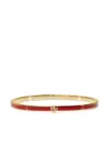 Tory Burch Icon Thin Enamel Bracelet In Red