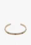 Tory Burch Icon Crystal Paved Cuff Bracelet In Gold