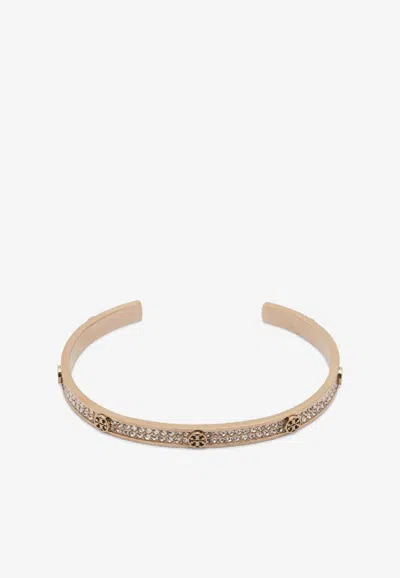 TORY BURCH ICON CRYSTAL PAVED CUFF BRACELET