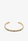 Tory Burch Icon Crystal Paved Cuff Bracelet In Gold