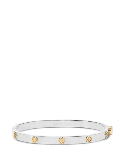 Tory Burch Thin Icon Hinge Bracelet In Metallic