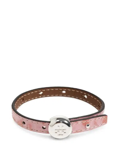 Tory Burch Icon Leather Bracelet In Brown