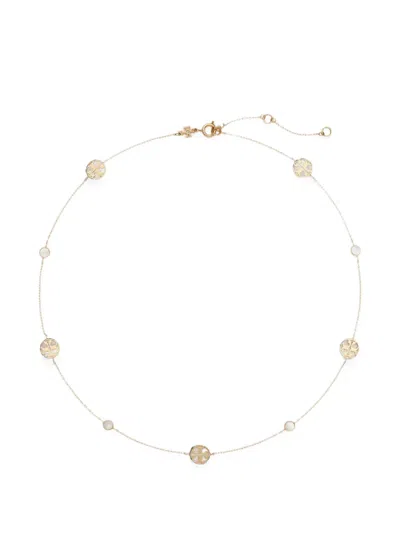 Tory Burch Icon Mother-of-pearl Necklace In Gold