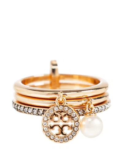 Tory Burch Icon Pavé Charm Ring In Blue