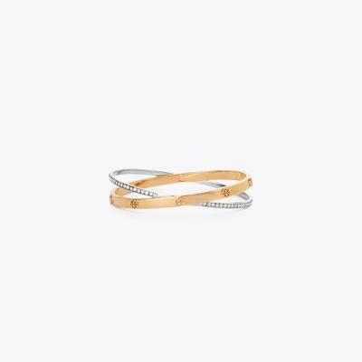 Tory Burch Icon Pavé Double Bracelet In Gold