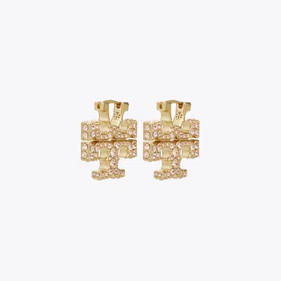 Tory Burch Icon Pavé Hoop Earrings