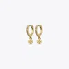 Tory Burch Icon Pavé Huggie Earring In Gold