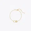 Tory Burch Icon Pavé Interlocking Chain Bracelet In Gold