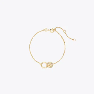 Tory Burch Icon Pavé Interlocking Chain Bracelet In Gold