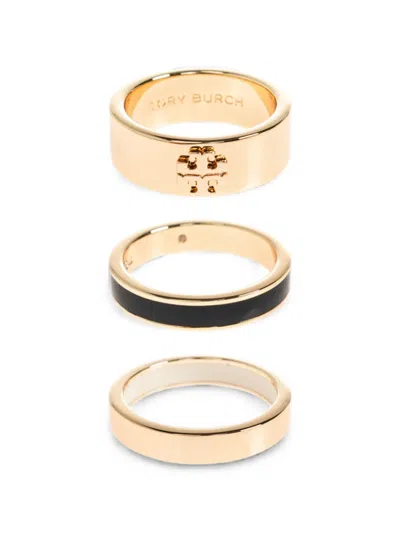Tory Burch Icon Ring Set (set Of Three) In Gold