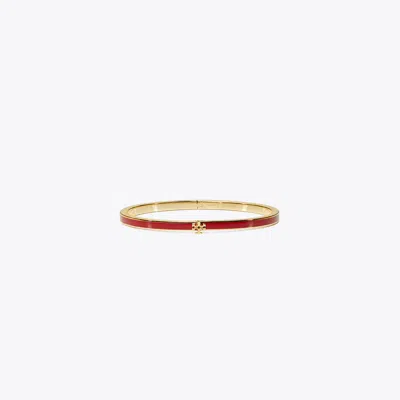 Tory Burch Icon Thin Enamel Bracelet In Red