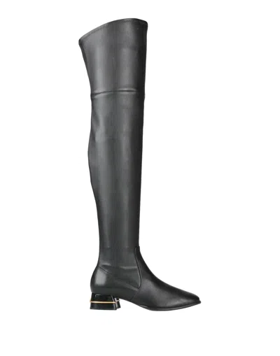 Tory Burch Imple Genuine Leather Knee-high Boots In Black