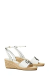 Tory Burch Ines Ankle Strap Espadrille Platform Wedge Sandal In Gardenia