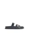 Tory Burch Sport Slide Leather Sandals In Black