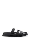 Tory Burch Sport Slide Leather Sandals In Black