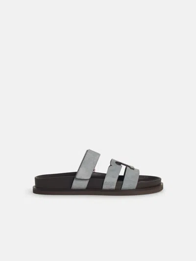 Tory Burch 'ines' Blue Leather Slippers
