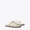 Tory Burch Ines Leather Triple-band Sport Mule Sandals In New Ivory