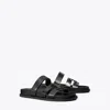 Tory Burch Sport Slide Leather Sandals In Perfect Black