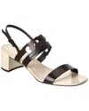 Tory Burch Ines Cage Heel Leather Sandal In Brown
