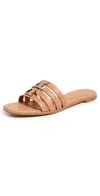 Tory Burch Beige Ines Cage Slide Slippers In Brown