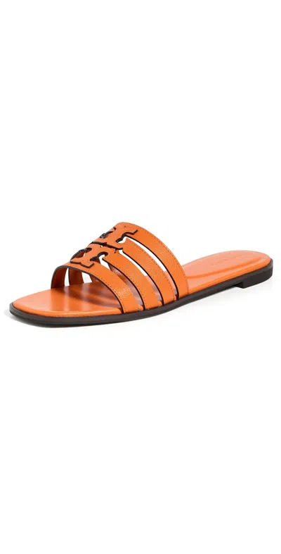 Tory Burch Ines Cage Slides Orange Citrine