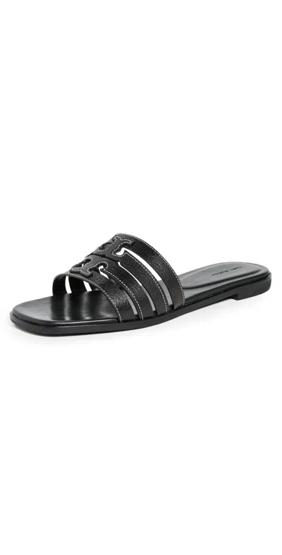 TORY BURCH INES CAGE SLIDES PERFECT BLACK / PERFECT BLACK