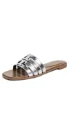Tory Burch Ines Cage Slide Sandal In Silver / Wild Mushroom
