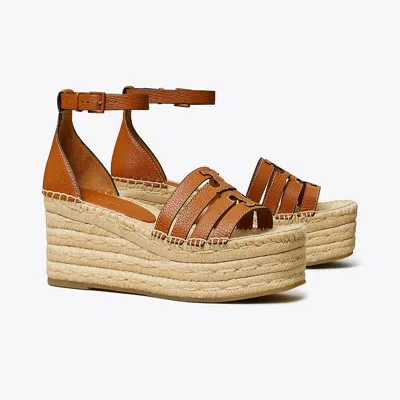 Tory Burch Ines Multi-strap Espadrille Wedge Sandal In Bourbon