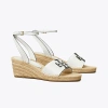 Tory Burch Ines Ankle Strap Espadrille Platform Wedge Sandal In Gardenia