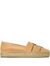 Tory Burch Ines Leather Platform Espadrilles In Nude