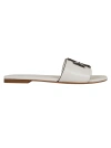 Tory Burch Slides In Nappa Leather With Monogram In White