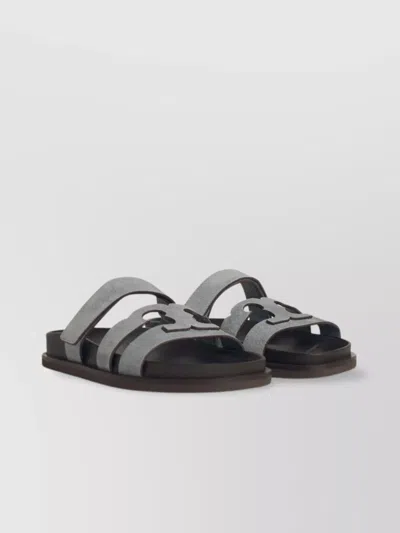 Tory Burch 'ines' Leather Double Strap Slippers