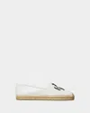 Tory Burch Ines Leather Double T Espadrilles In White