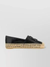 TORY BURCH INES LEATHER ESPADRILLES WITH TASSEL AND STITCH DETAILING
