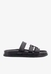 Tory Burch Woman Sandals Black Size 7.5 Cowhide In Animal Print