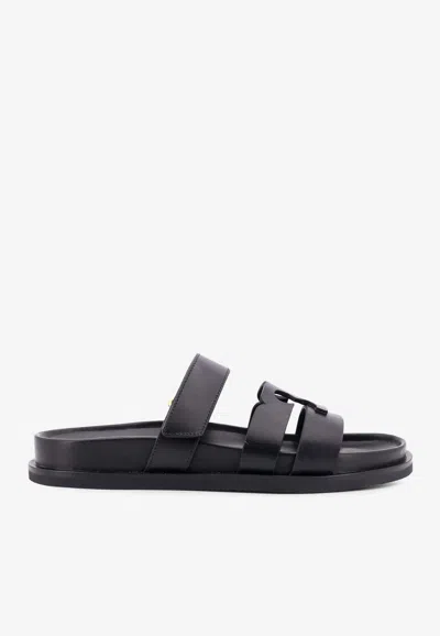 TORY BURCH INES LEATHER FLAT SANDALS