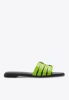 Tory Burch Ines Leather Flat Sandals In Green