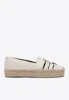 Tory Burch Round Toe Embroidered Espadrille Flat Sole