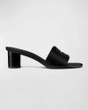 Tory Burch Ines Leather Logo Mule Sandals In Perfect Black