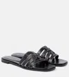 Tory Burch 'ines Cage' Black Sandals With Double T Motif In Black