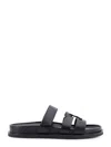 Tory Burch 'ines' Black Sandals With Applied Logo And Tear-off Closure In Black