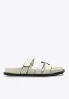 Tory Burch Ines Leather Triple-band Sport Mule Sandals In White
