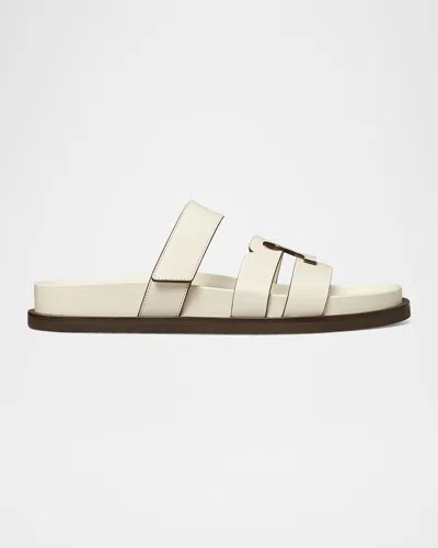 TORY BURCH INES LEATHER TRIPLE-BAND SPORT MULE SANDALS