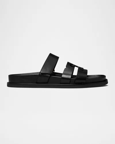TORY BURCH INES LEATHER TRIPLE-BAND SPORT MULE SANDALS