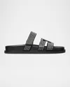 Tory Burch Ines Burch Studded Slide In Perfect Black / Silver
